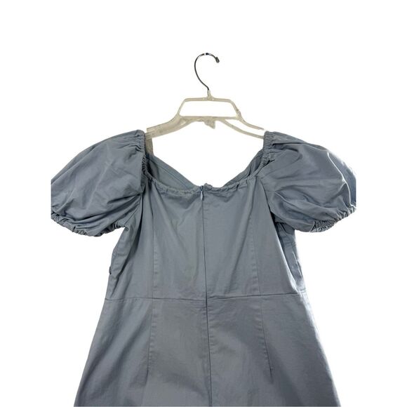 Superdown Blue Short Puff Sleeve Mini Dress Size M V-neck Party - Picture 9 of 11